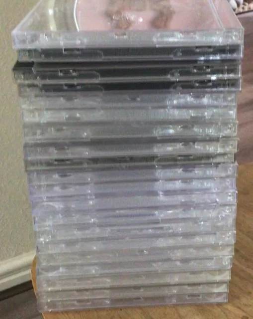 30 x Original Mixed Single And Double Album CD Standard Jewel Cases (15 Of Each)
