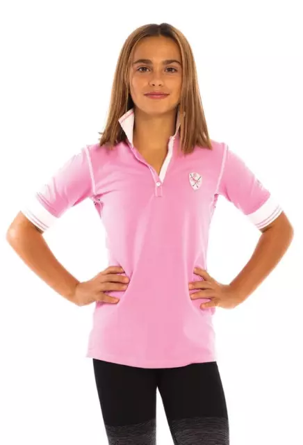 Goode Rider Girls Champion Polo Shirt - Horse Embroidery on Back - 2 Colors