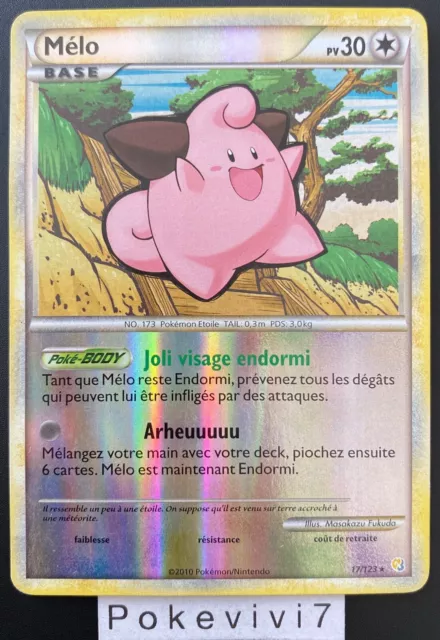 Carte Pokemon MELO 17/123 RARE REVERSE HGSS HEARTGOLD SOULSILVER FR OCCASION