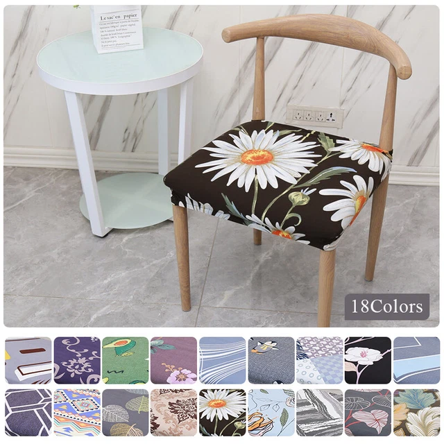 Cow Horn Chair Cover for Home Office Flower Printed Chair Cushion Covers Stretch