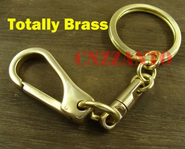 Men Leather Belt Key Chain Clips Belt Loop Car Key Ring Holder Brass Snap  Hook