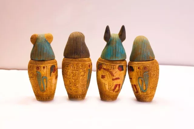 Beautiful Hand-Carved Canopic jars - Egyptian jars - Handmade Canopic 2