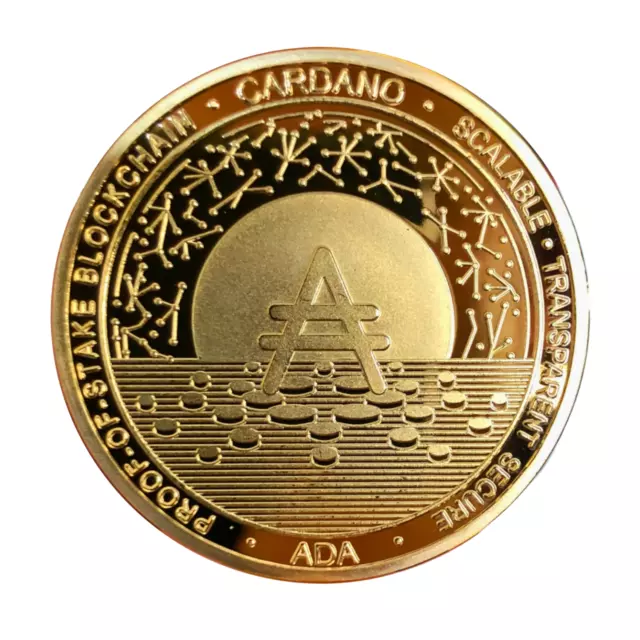 Cardano ADA (18k Gold Plated 2022 Edition) Physical Crypto Coin Novelty Souvenir