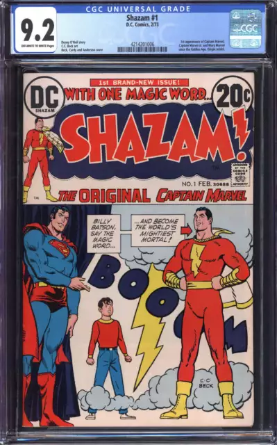 Shazam #1 Cgc 9.2 Ow/Wh Pages // 1St App Of Captain Marvel Since Ga 1973