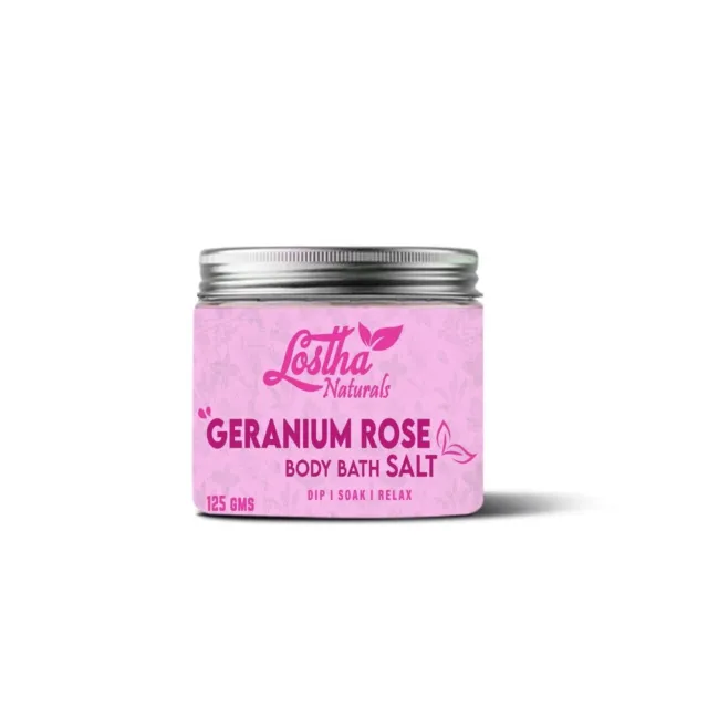 Lostha Naturals Geranium Cuerpo de Rosa Baño Sal 125 g Envío Gratuito a Todo el Mundo