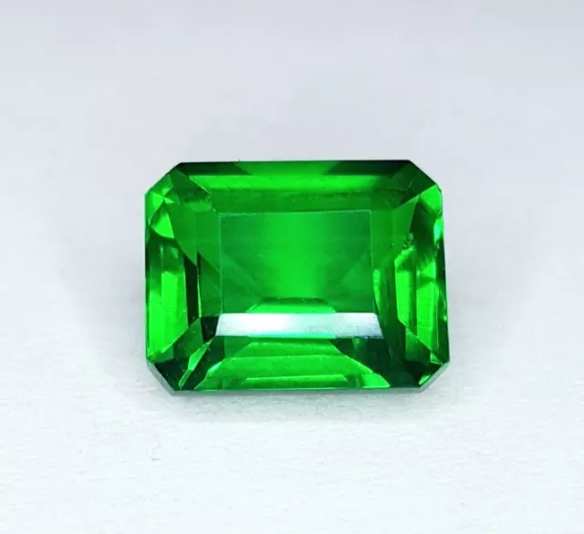 Loose Certified Gemstone 7.37 Ct Natural Tsavorite Garnet Emerald Cut Garnet Gem