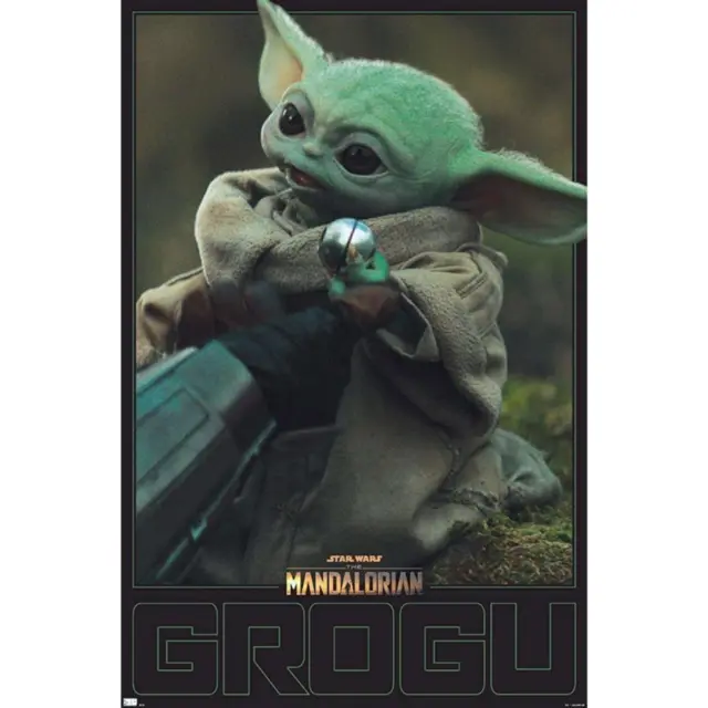 Star Wars The Mandalorian Grogu Wall Poster 22 x 34 The Child Baby Yoda Gift