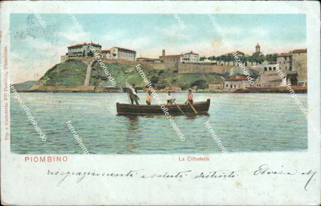 bg96 cartolina piombino la cittadella 1905 provincia di livorno