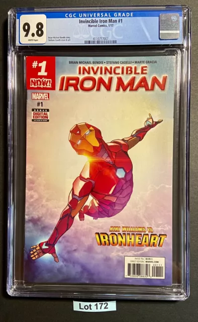 Invincible Iron Man 1 CGC 9.8 KEY ISSUE! 1st cover Riri Williams as Ironheart 🔥