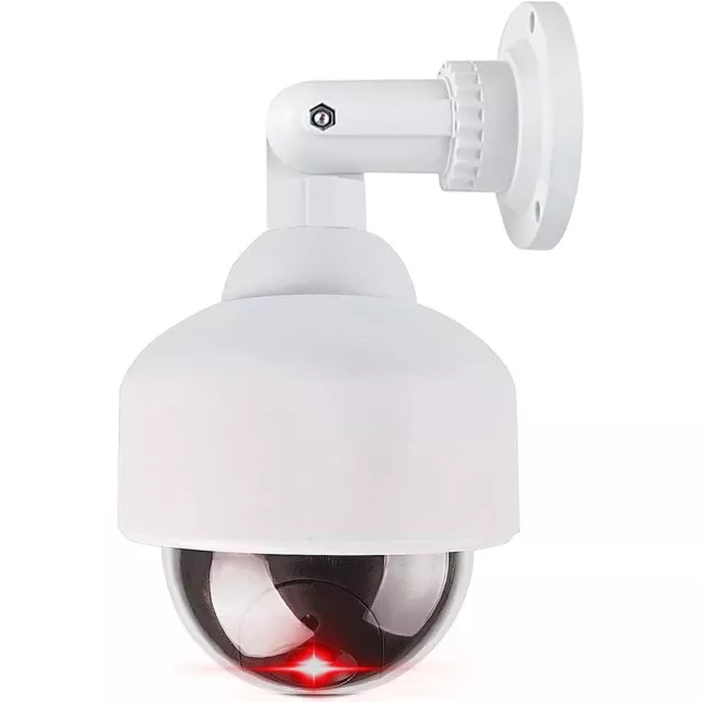 Dummy CCTV Camera Outdoor Indoor Security 360° Flashing Red LED Dome Alarm Cam