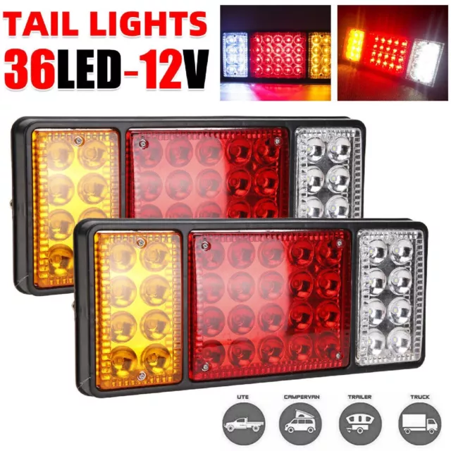 36 LED Tail Lights Truck Stop Indicator Rear Ute Trailer Caravan Universal 12V