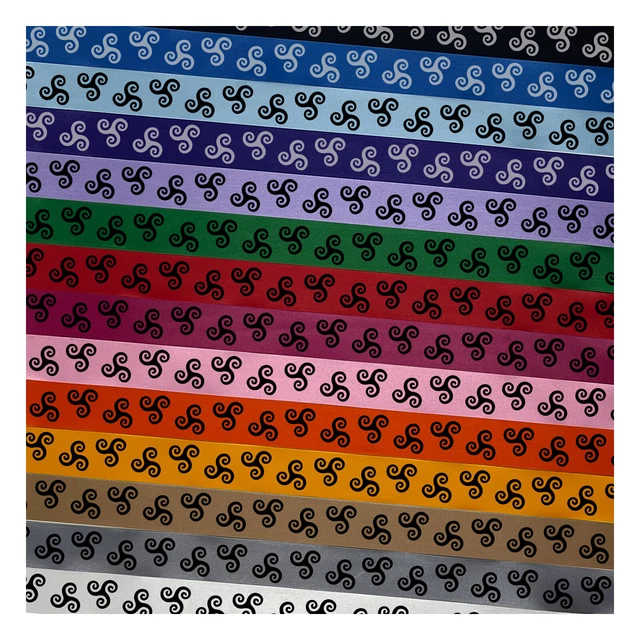 Triskele Triskelion Triple Spiral Celtic Symbol Satin Ribbon - 3 Yards