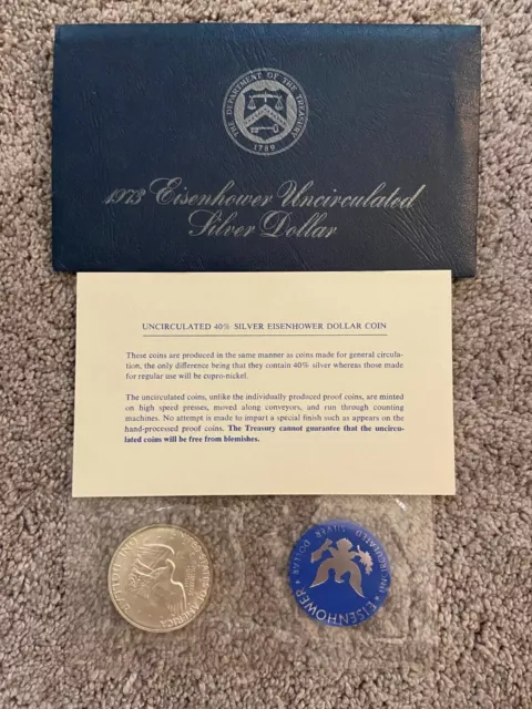1973 Eisenhower Silver Dollar BU Brilliant Uncirculated OGP Blue Pack