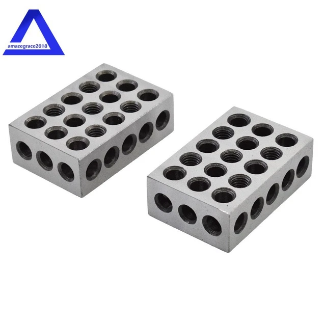 New 1 Matched Pair 1-2-3 Blocks 23 Holes .0002" Machinist 123 Ultra Precision
