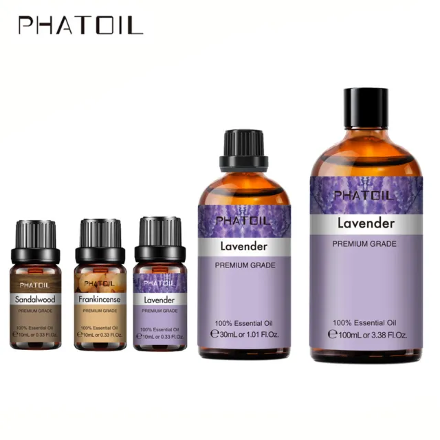 100% Pure Essential Oils, Frankincense, Lavender Oil, Others 10Ml 30Ml 100Ml