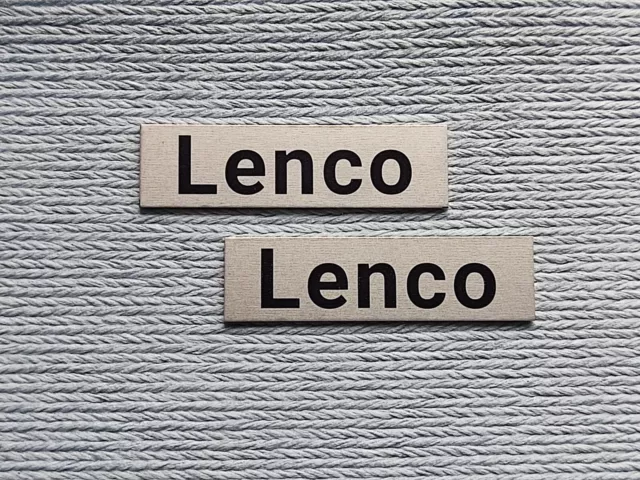 Lenco L75 L70 L78 Etc. Turntable Logo Badge Metal Custom Made (2 pieces)