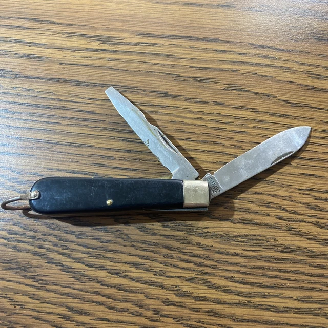 VINTAGE CAMILLUS ELECTRICIANS 2 Blade Folding Pocket Knife New York USA