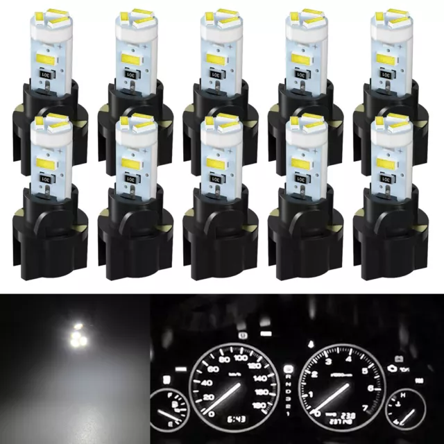 10X T5 74 37 17 LED Light Bulb For Instrument Gauge Cluster Dashboard w/ Sockets