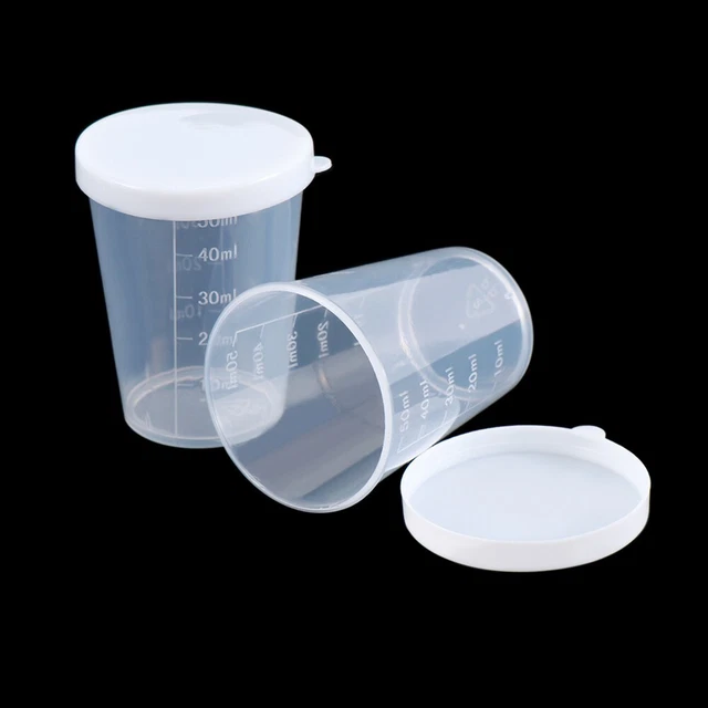 Set 10 misurini in plastica trasparente con coperchio e scala