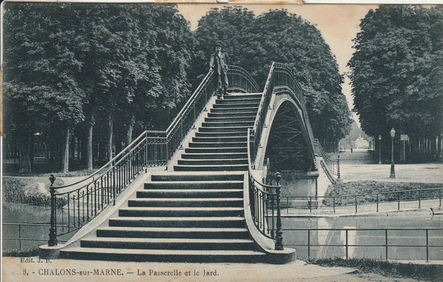 CPA 51 CHALONS sur MARNE La Passerelle et le Jard