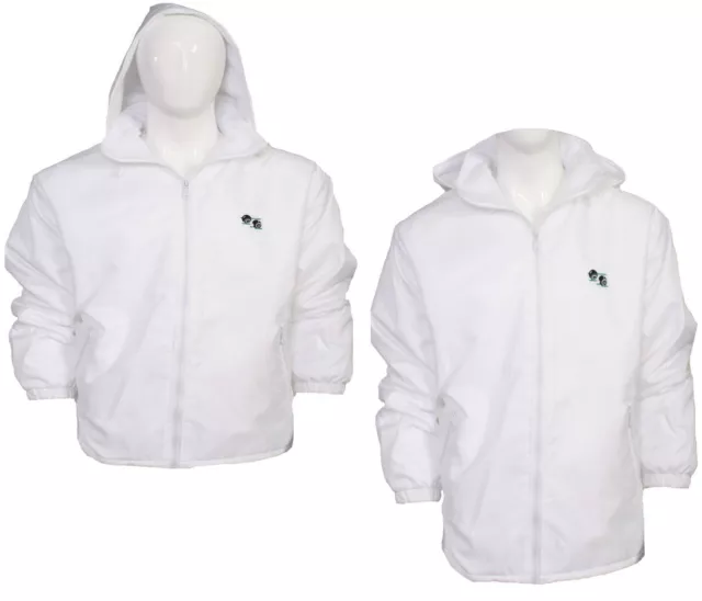 Unisex New Lawn Bowls Bowling White Fleece Lined Waterproof Top Hoodie Jacket