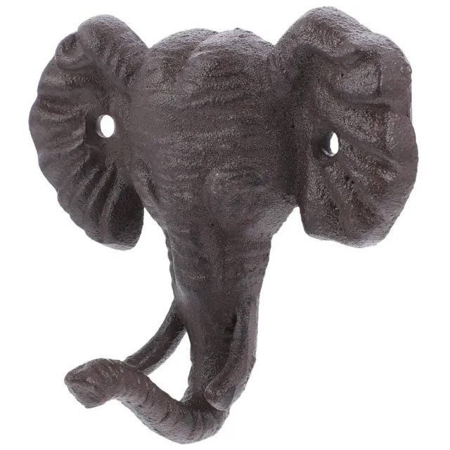 Robe Hooks Elephant Cast Iron Hat Wall Hanger Mount Coat Rack Animal Head