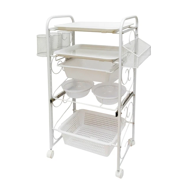 Rolling Beauty Cart Storage Cart Utility Cart Storage Bowl Tray Baskets