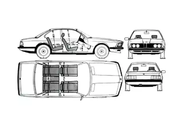 A4 Photo Blueprint BMW 6 Series E24 630CS Coupe 1976