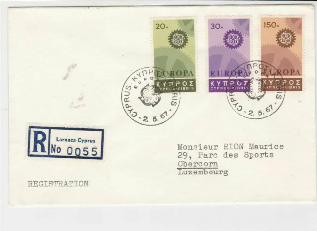 cyprus 1967 cogs stamps cover ref 21175