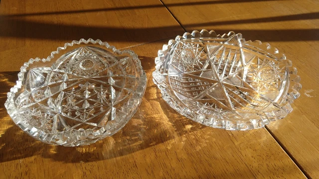 Pair Of American Brilliant Period Cut Glass Small Bowls