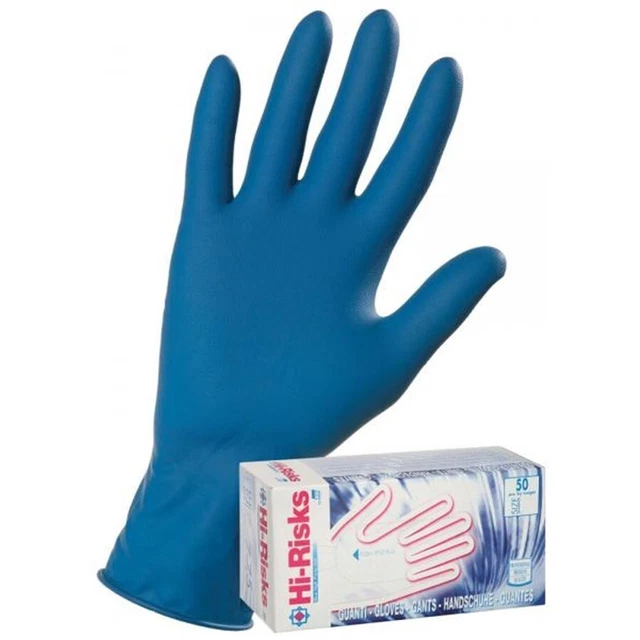 Ico - Box 50 Guanti Hi-Risks In Lattice Blu Taglia Xl (9-9,5)