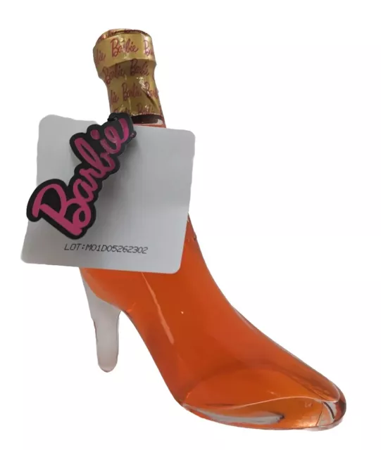 NEW, Sealed Barbie High Heel Glass Bottle Strawberry Bubbly Topper 11.8oz Mattel
