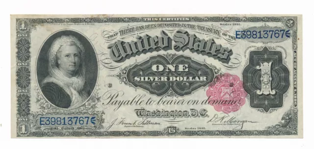 1891 US $1  Dollar United States Silver Certificate Tillman-Morgan FR 223 VF+