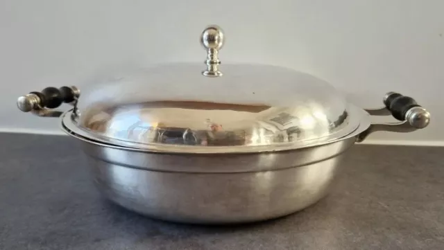 Antique Silver Plated Tureen Veg Serving Dish Lid Handles Walker & Hall 20s 9.5"