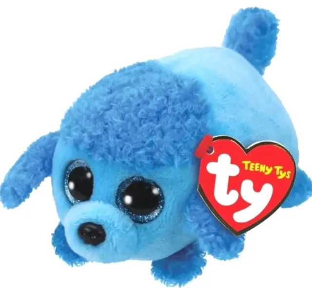TY Teeny Tys Beanie Boo Boos Soft Plush Kids Toy LEXI THE BLUE POODLE DOG 4" NEW