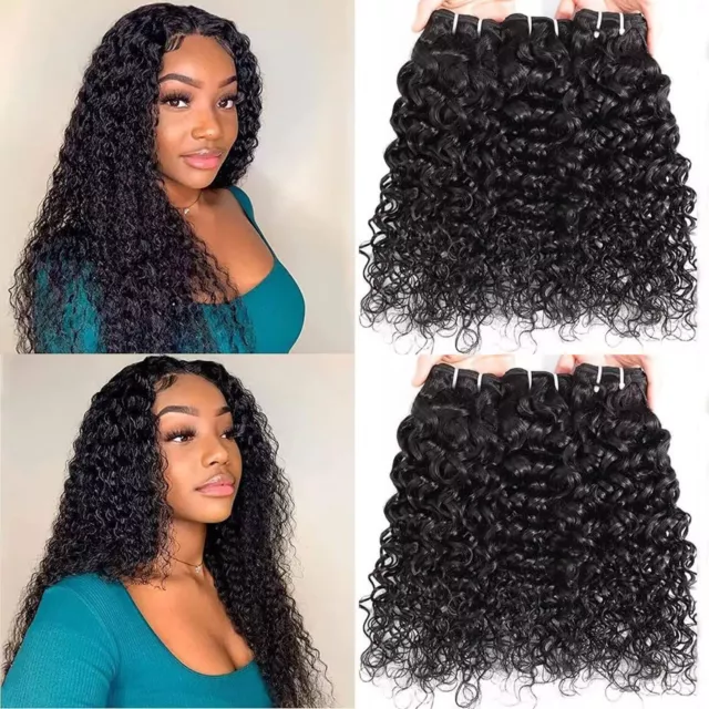 9A Brazilian 3 Bundles 300G Virgin Human Hair Extensions Weave Weft Water Wave H