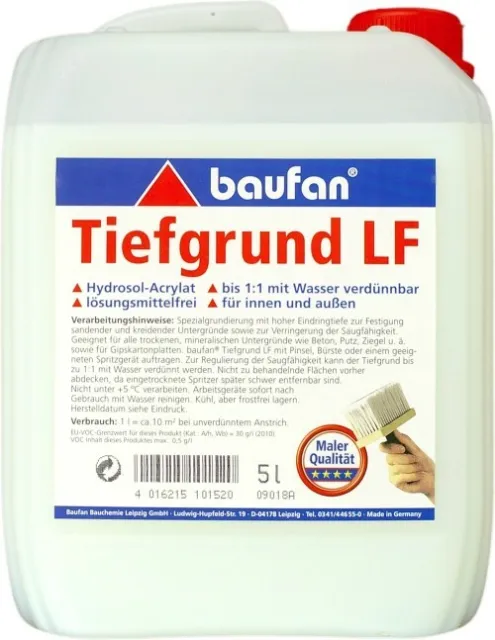Baufan Profondo Lf 5 L Acrylat-Grundierung 1:1 Diluizione Profondità Efficace