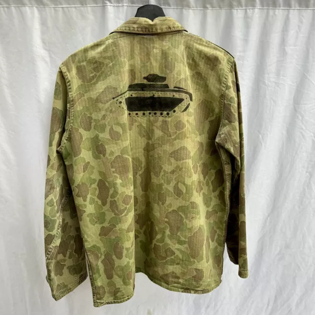 WWII USMC MARINE Corps P44 Frogskin Camo Jacket Tank Co Stenciled Named ...