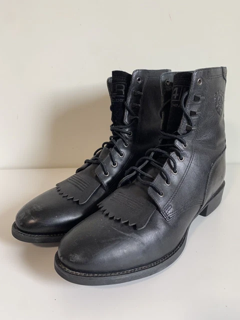Ariat Womens Black Leather Paddock Kiltie Riding Equestrian Ankle Boots Size 10