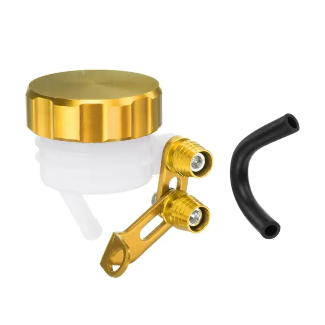 2pcs Aluminum Brake Oil Cup, ABS Brake Fluid Reservoir Cylinder Tank, Yellow