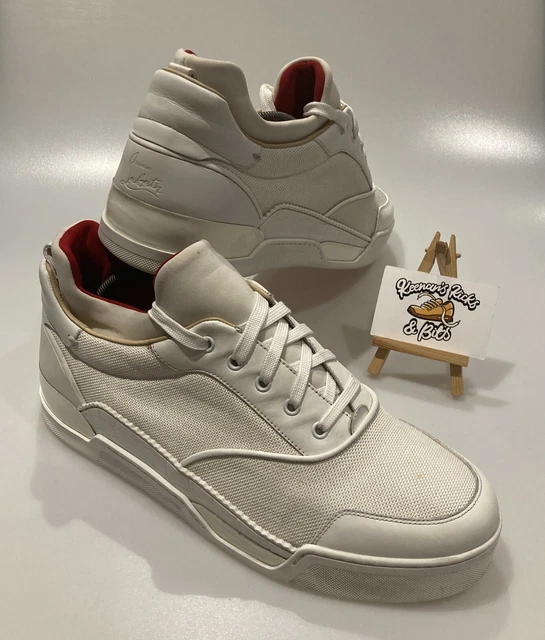 CHRISTIAN LOUBOUTIN WHITE Aurelien Low Trainers UK 11 RARE VINTAGE