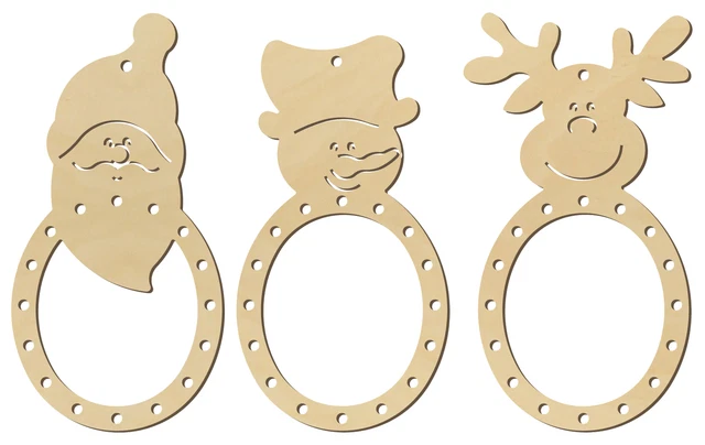 Motivos de flexión "Trío de Navidad", madera contrachapada álamo