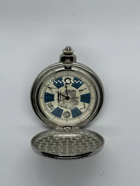 Freemason Pocket Watch Masonic Compass Mason Symbols Large Pocket Watch