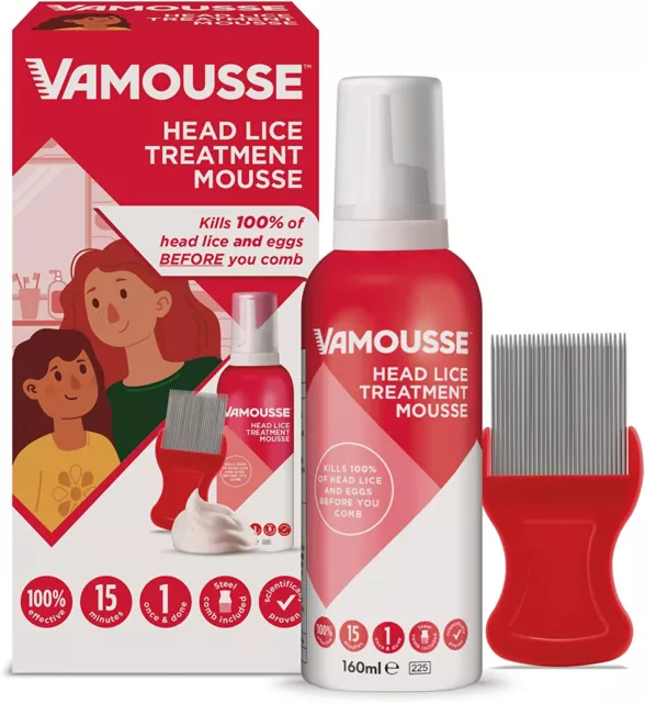 Vamousse Treatment Mousse Head Lice, 160 ml