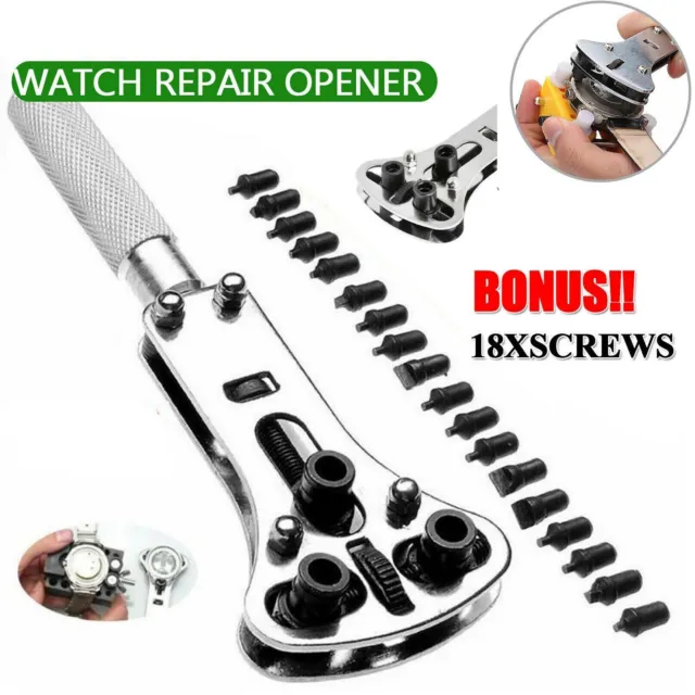 Watch Repair Back Case Opener Wrench Screw Cover Remover Watchmaker Tool Kit