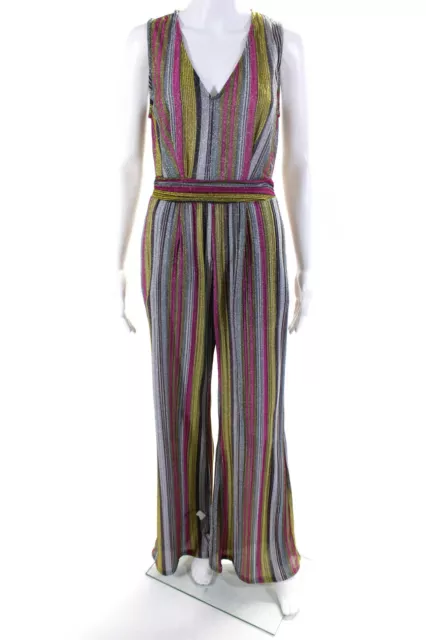 KENDALL + KYLIE Womens Multicolored Multi Striped Wide Leg Jumpsuit Size 0 13218