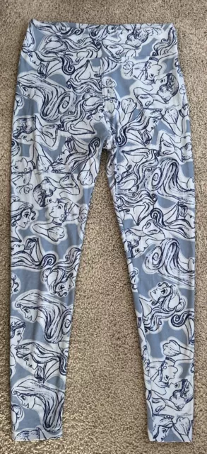 Lularoe Leggings Disney Womens One Size (OS = Sz 2-10) Disney Princesses Blue