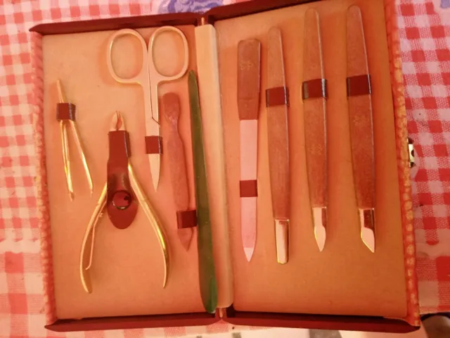 Set Kit Manicure Pedicure Vintage Cofanetto