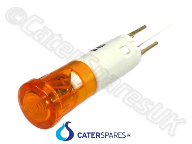 Universal Amber 9Mm Round Push In / Neon Indicator Lamp / Bulb 230V 2 Terminals