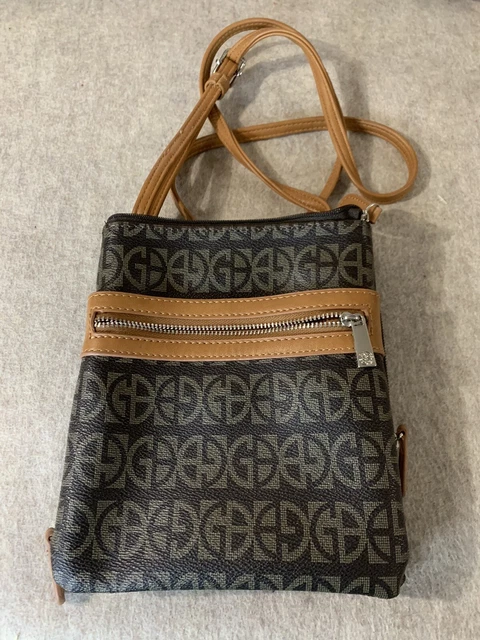 Giani Bernini Signature Handbag Shoulder Crossbody Messenger Brown/Gray NWT